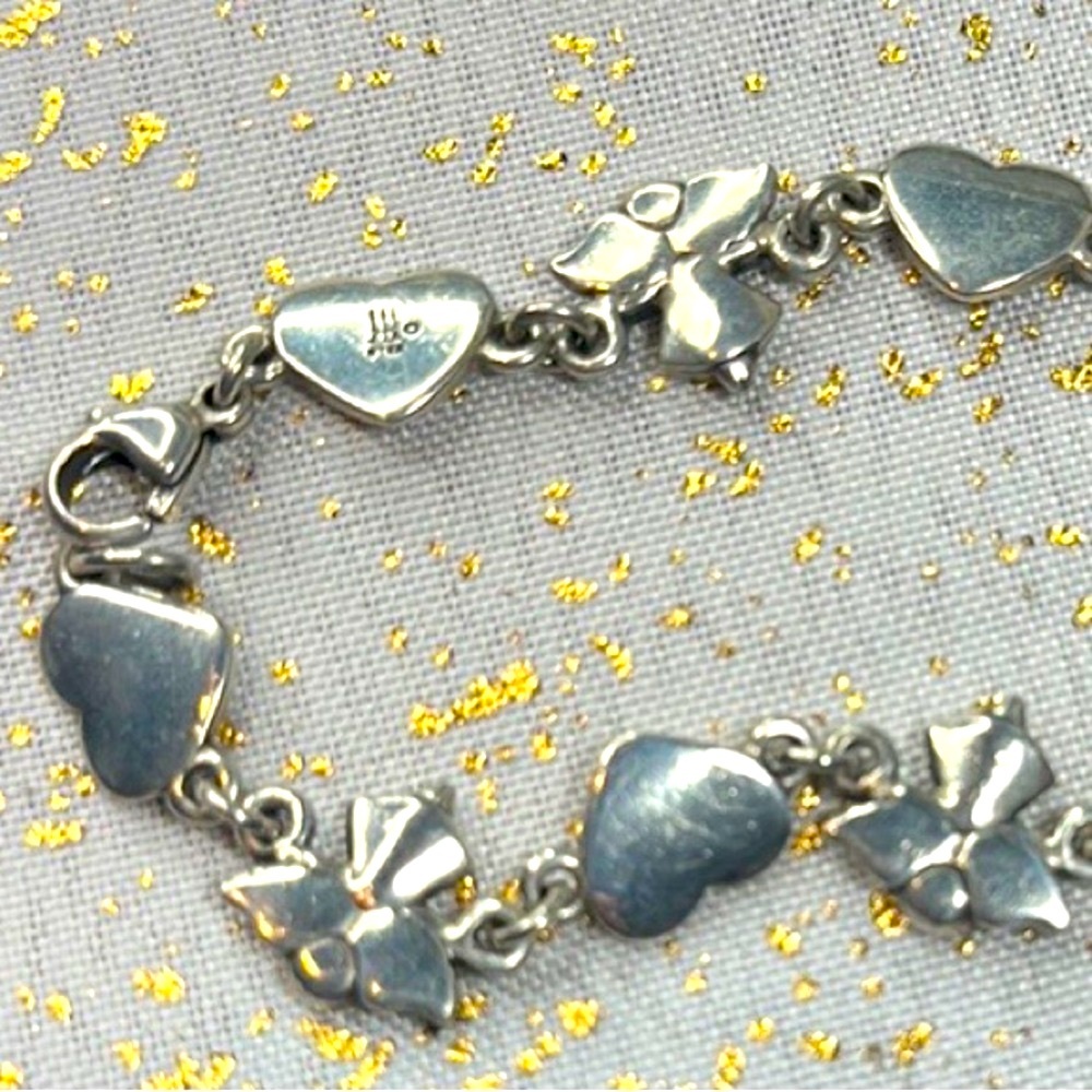 Vintage James Avery bracelet sterling silver Angels & Hearts retired